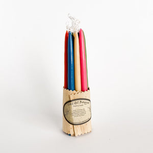 Velas de Cera de Mirto de colores, pack de 10 velas de diferentes colores.